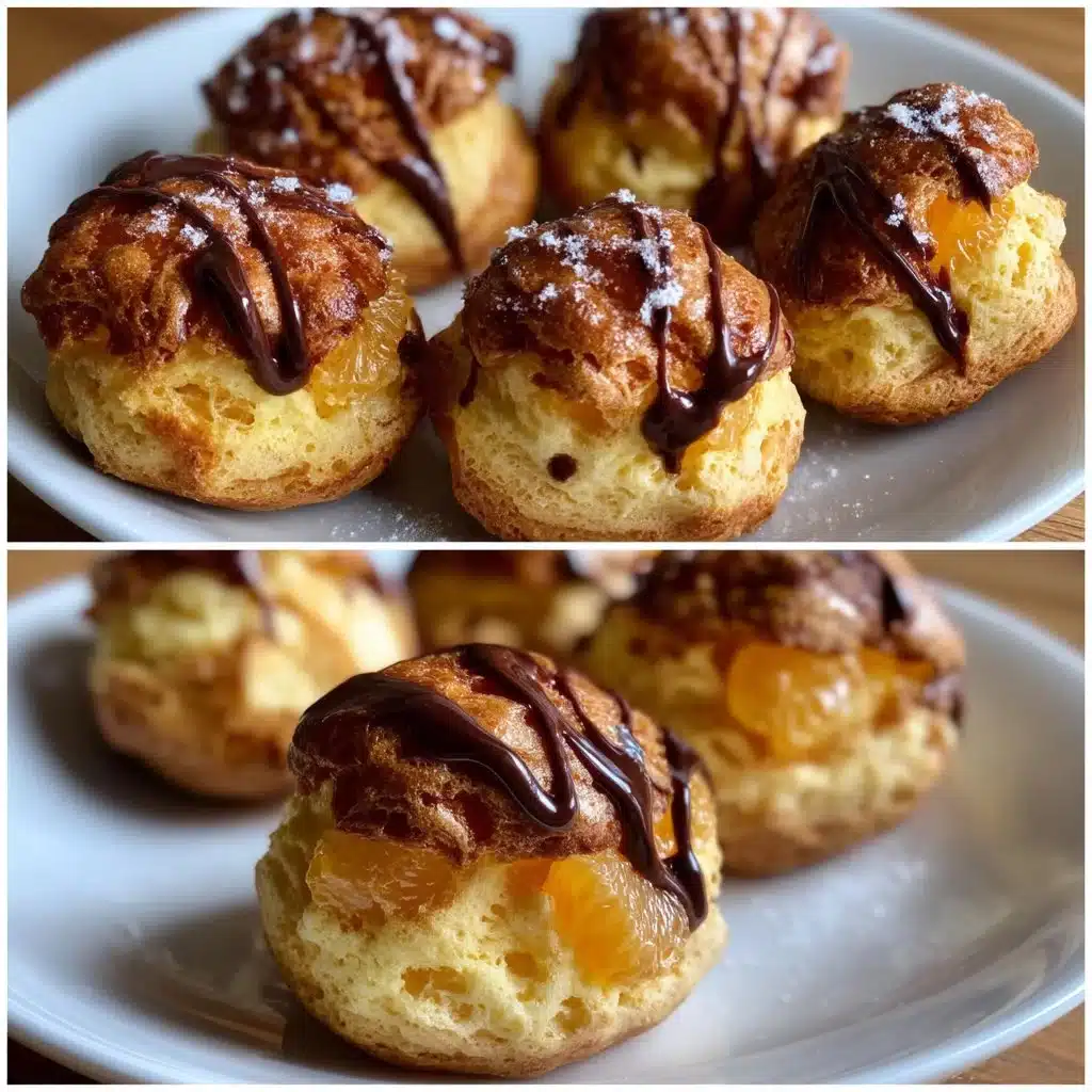 Brown Butter Grapefruit Ricotta Choux Buns on a plate
