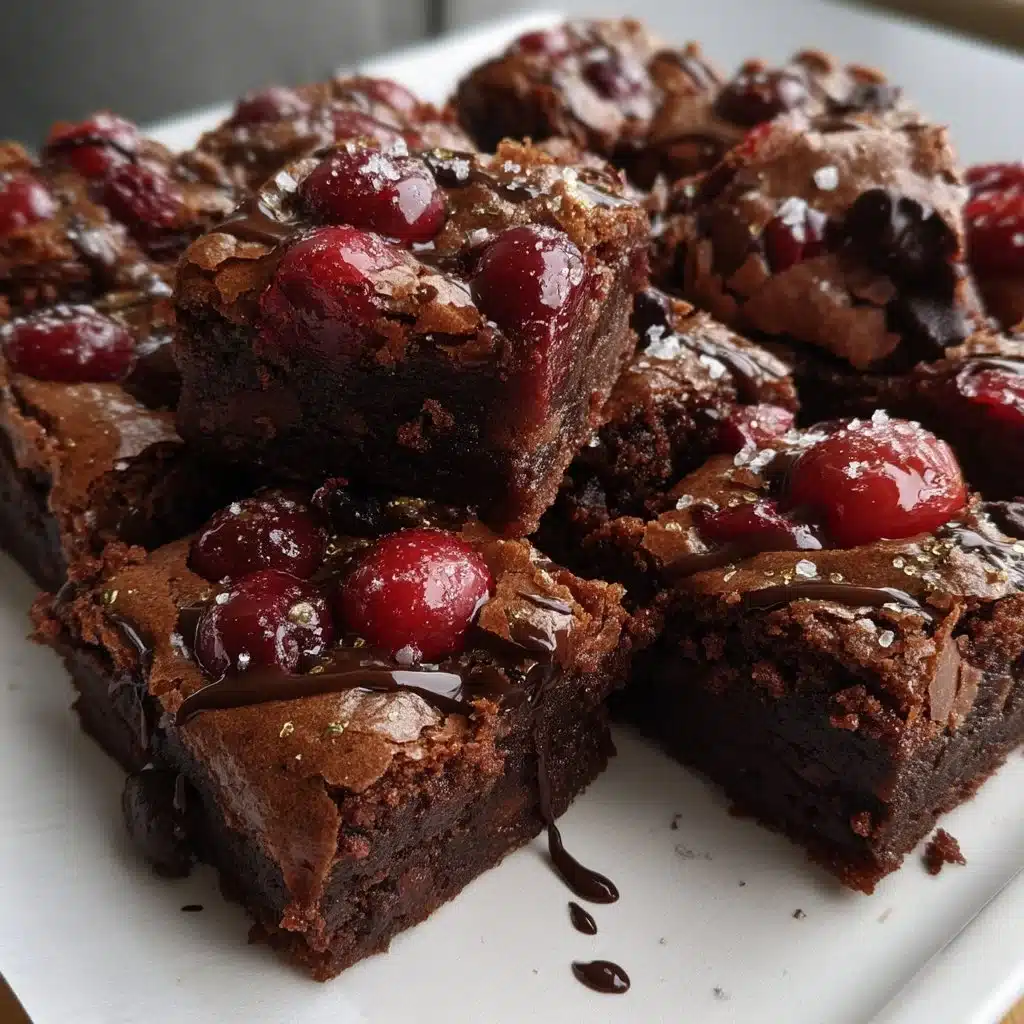 Cherry Dark Chocolate Mascarpone Brownie Bars