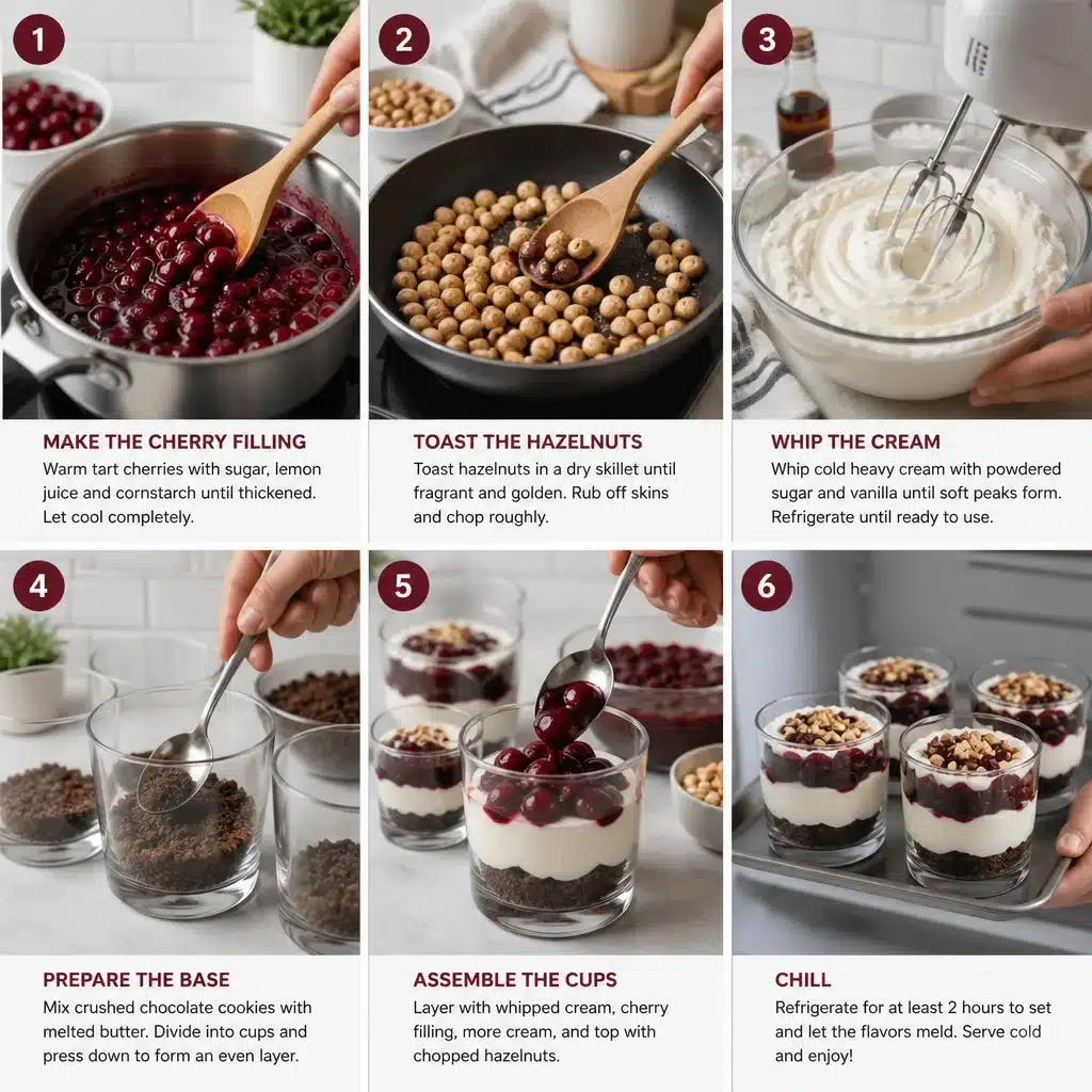 Cherry Hazelnut Dessert Cups (Party-Ready, Creamy)