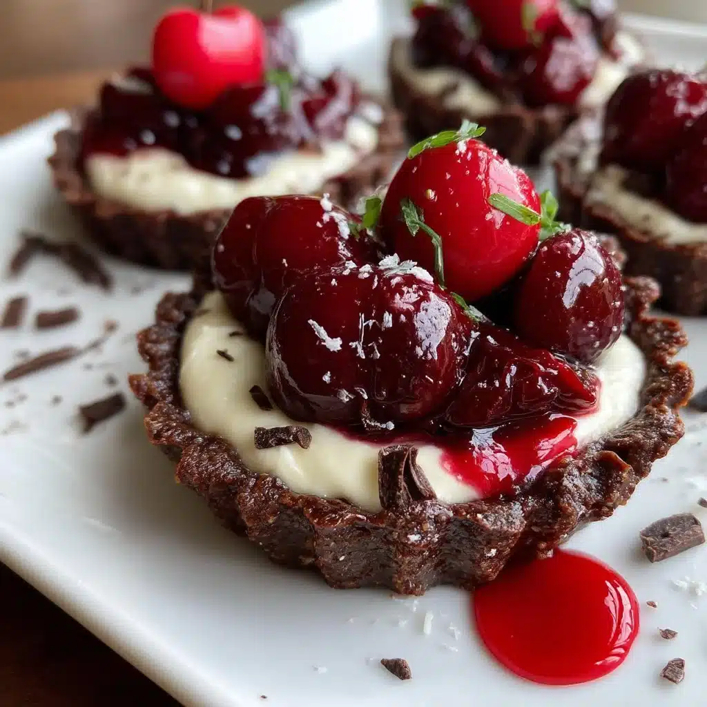 Chocolate Cherry Mascarpone Tartlets