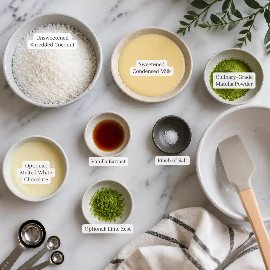 Coconut Matcha Bite-Size Treats That Wow Your Guests!