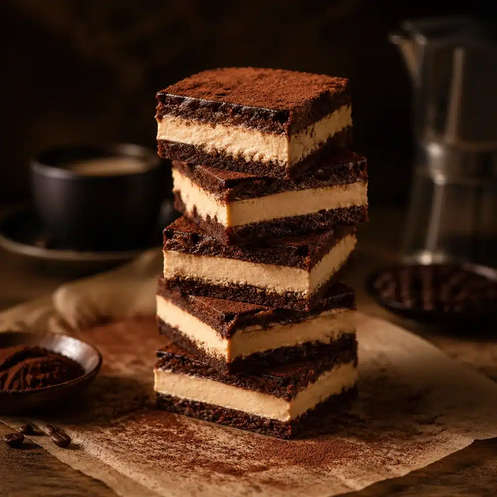 Decadent One-Bowl Espresso Chocolate Blondies with Mascarpone Swirl