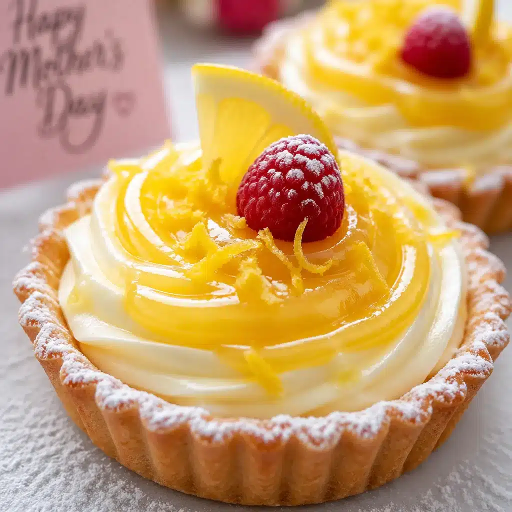 Mother's Day Lemon Mascarpone Tartlets with buttery crust and citrus glaze