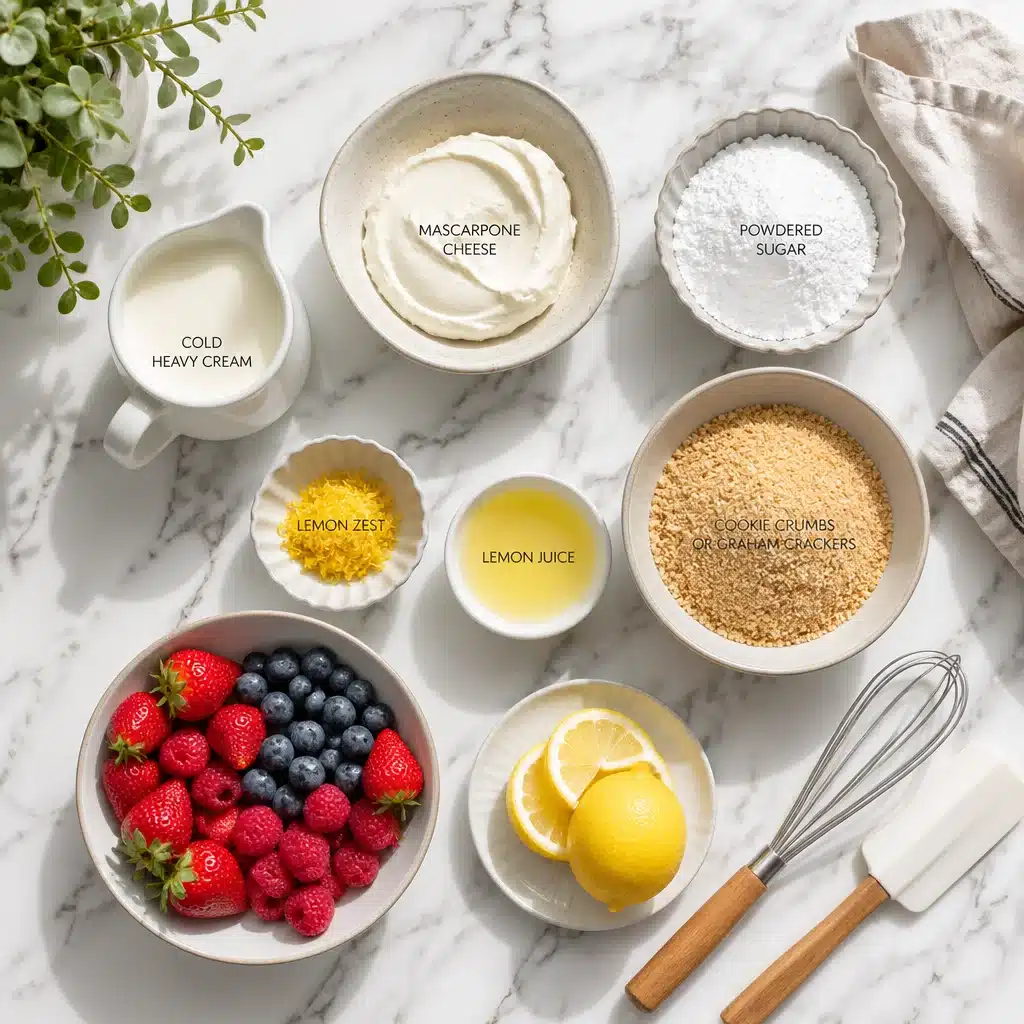 No-Bake Lemon Mascarpone Cream Pots (Light & Fresh)