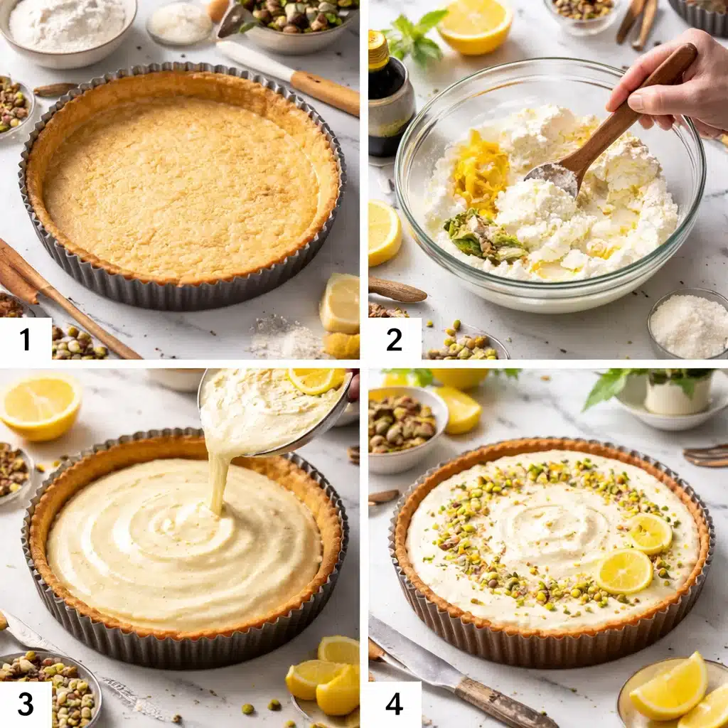 Delicious Pistachio Lemon Ricotta Tart to Brighten Your Day