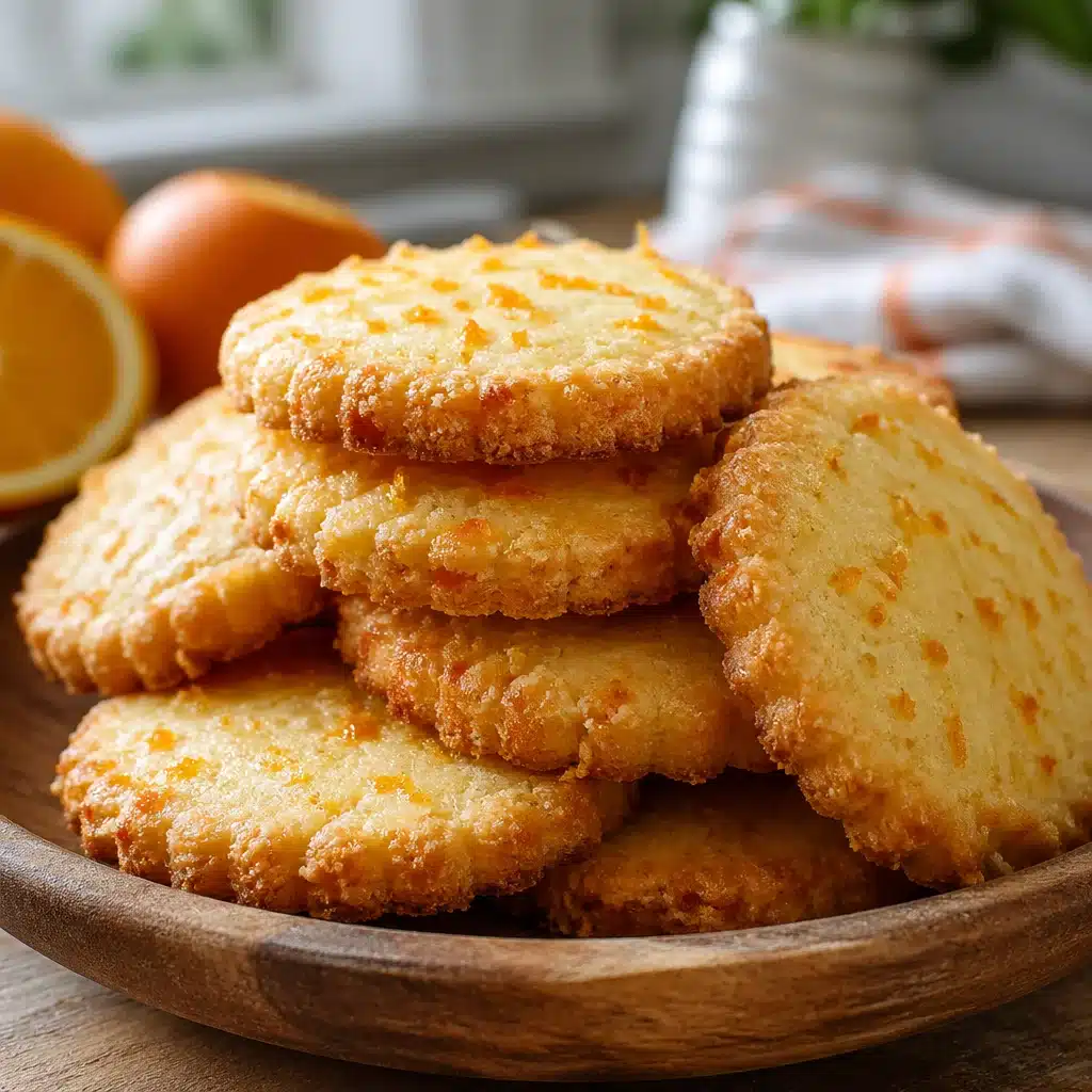 Orange Ricotta Shortbread Cookies with crisp edges and vibrant citrus flavor