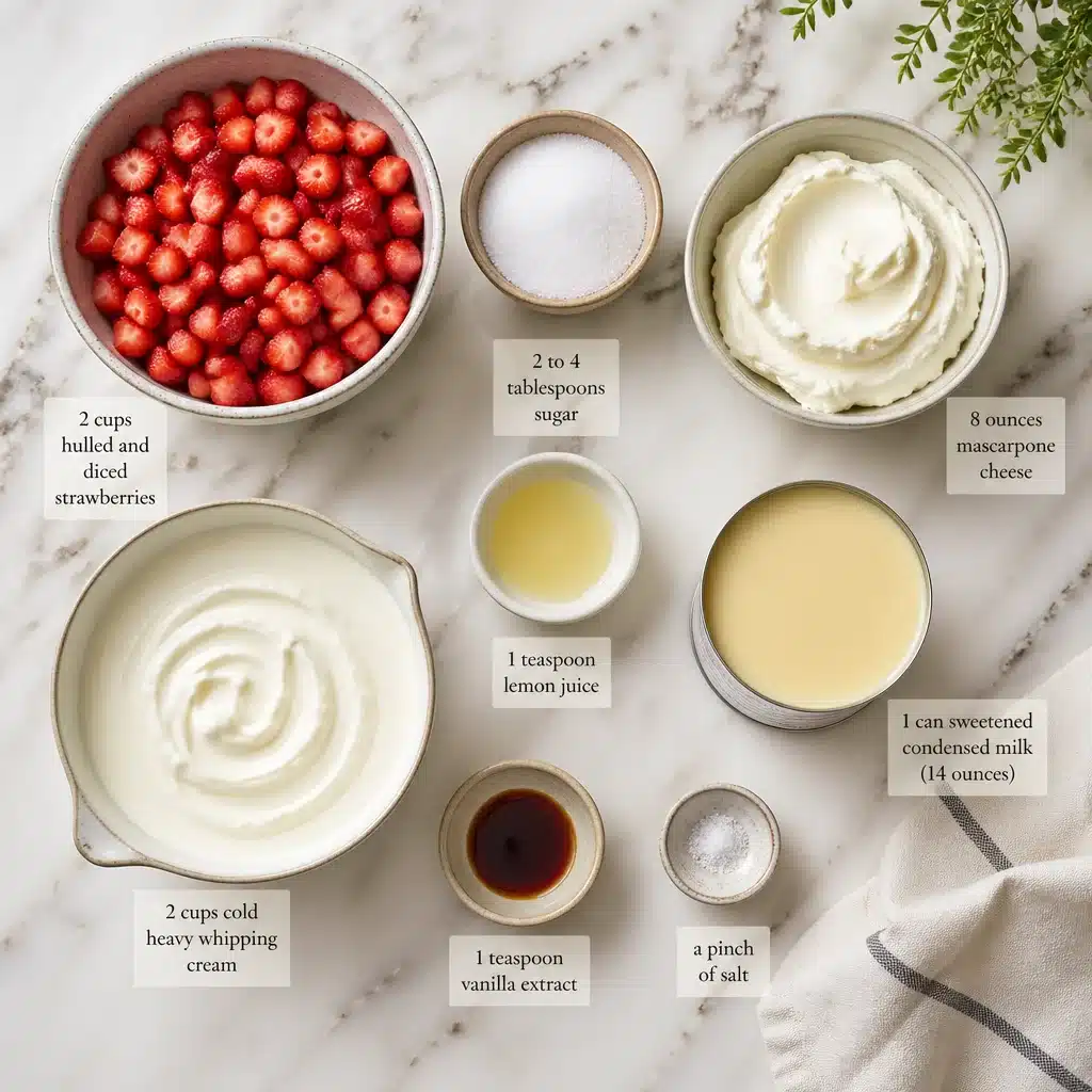 Deliciously Fresh No-Bake Strawberry Mascarpone Ice Cream Recipe