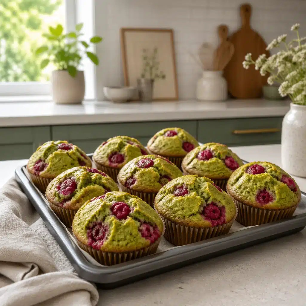 Deliciously Light Raspberry Matcha Muffins for a Perfect Brunch