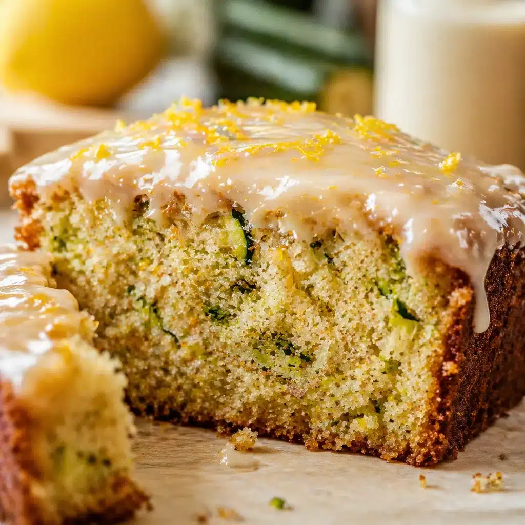 Ultra-moist gluten-free lemon zucchini snack cake baked in one bowl
