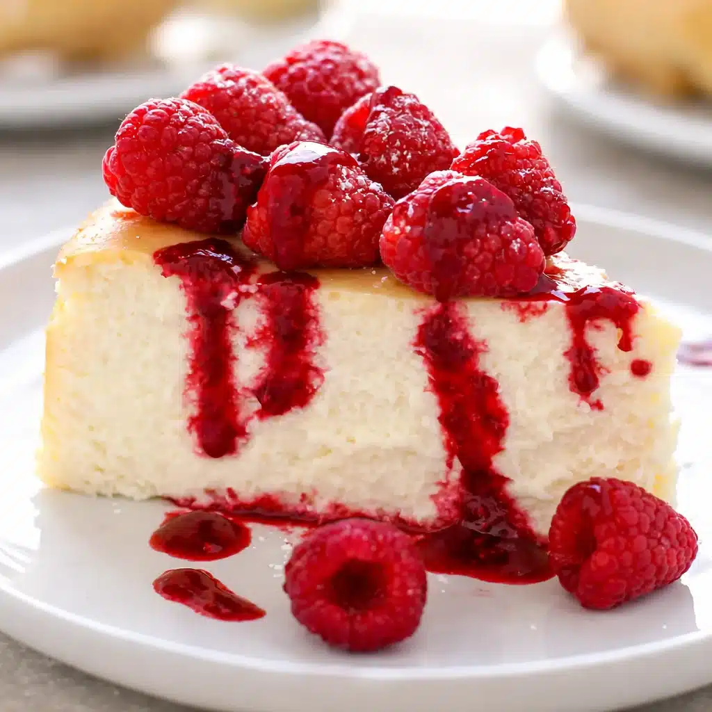 Delicious Crustless Baked Ricotta Cheesecake served on a plate.