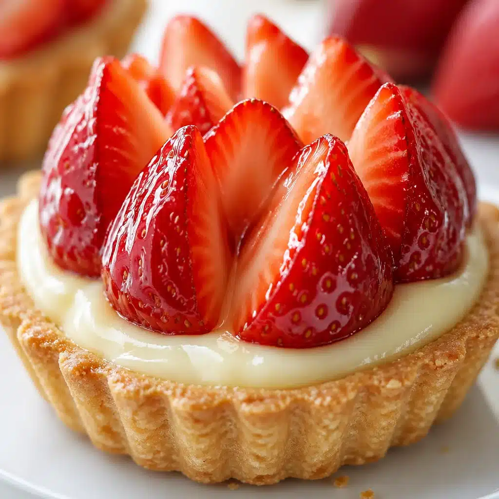 Delicious White Chocolate Strawberry Tartlets ready for a picnic.