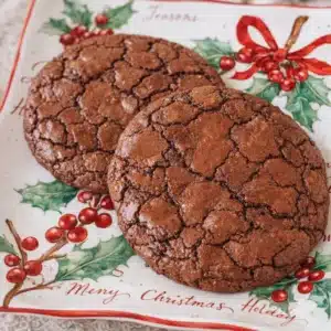 Fudgy Espresso Almond Brownie Cookies with chocolate and coffee flavor