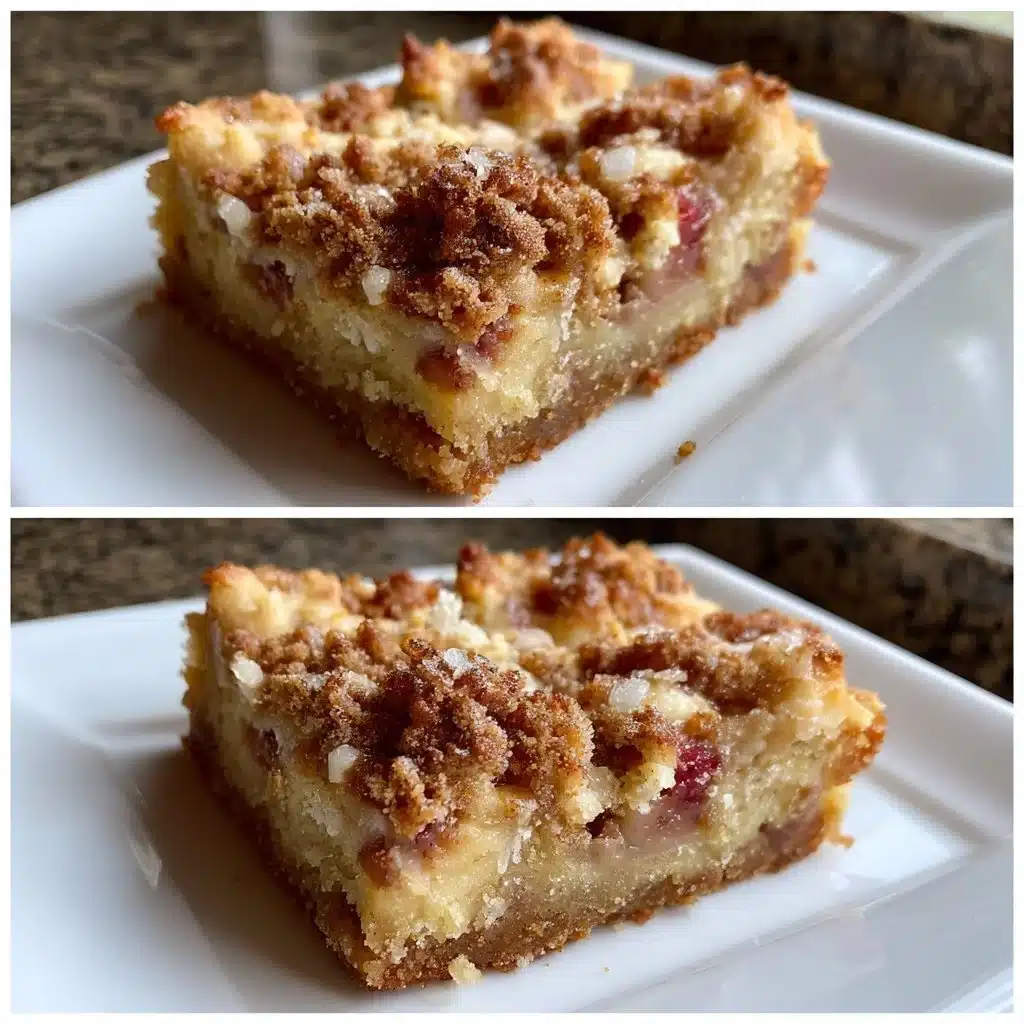 Ginger Rhubarb Mascarpone Blondie Bars
