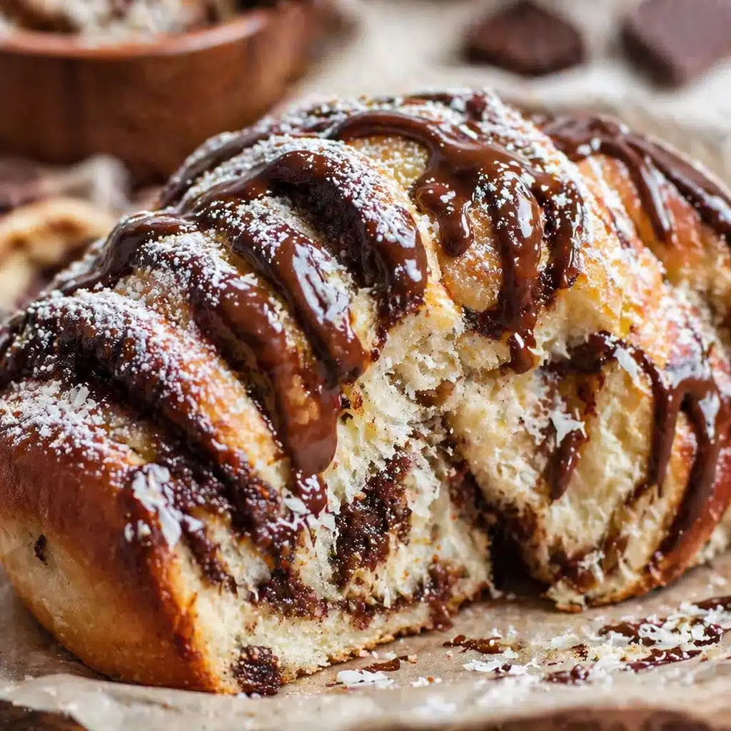 Sliced Coconut Chocolate Sandwich Bread with a soft, fluffy texture.