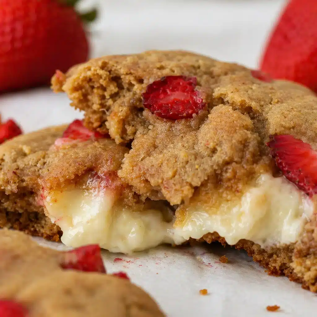 Bakery-style Mother’s Day Strawberry Mascarpone Muffins with gooey centers