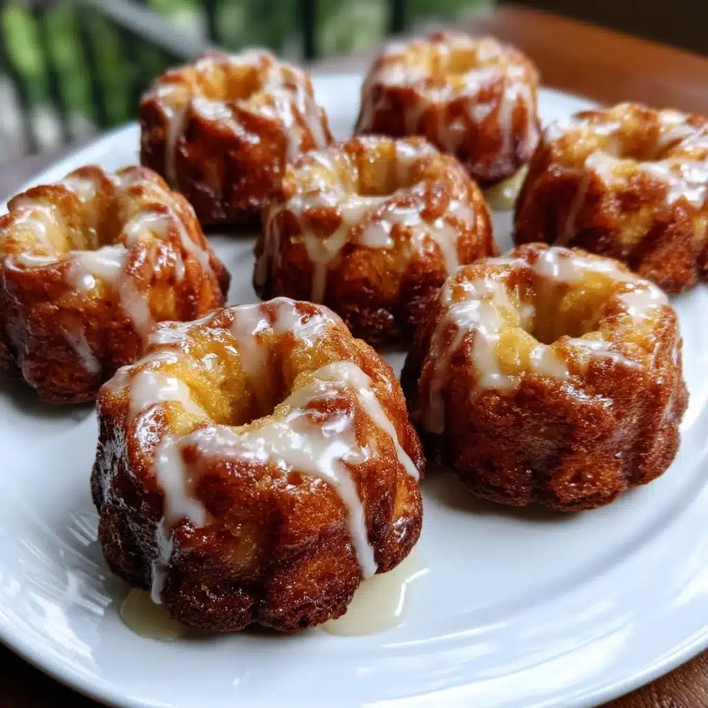 Key Lime Ricotta Bundtlets with Maple and Vanilla Glaze on a plate