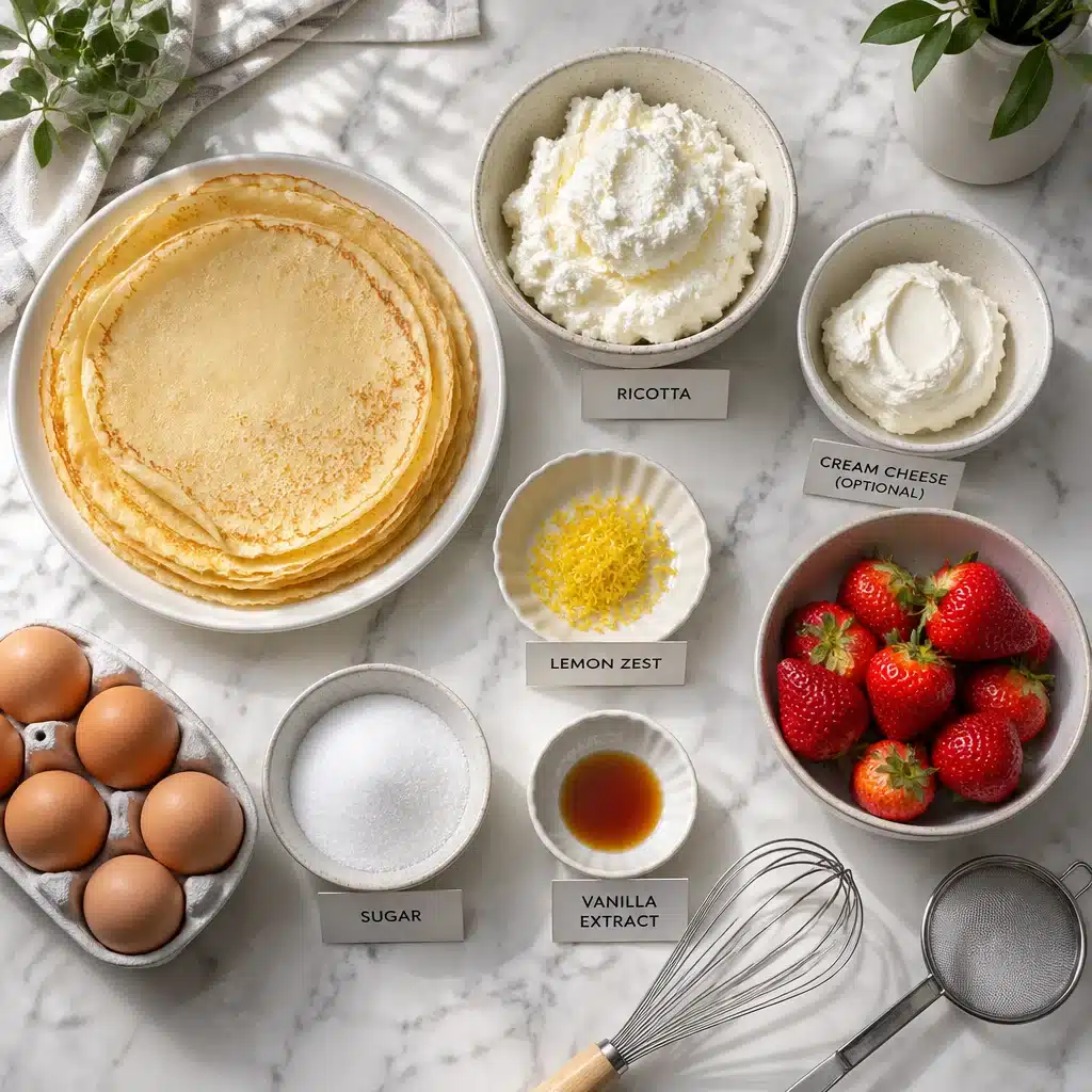 Lemon Ricotta Crepe Bake with Strawberry Compote Delight