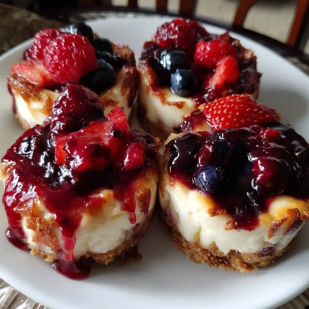 Mini Ricotta Cheesecakes with Berry Compote