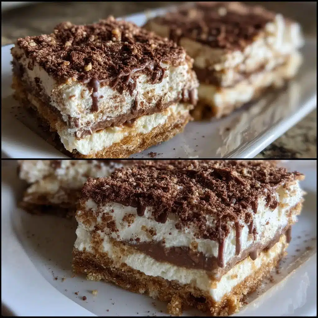 Delicious Mocha Hazelnut Icebox Bars with mascarpone in a dessert presentation