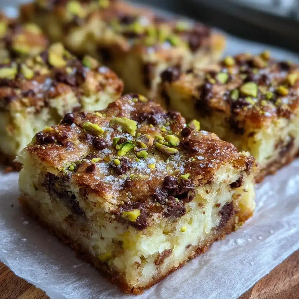 Mocha Pistachio Ricotta Blondie Bars