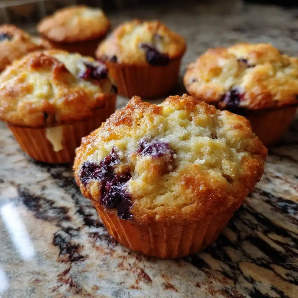 Mother's Day blueberry lemon mascarpone muffins on a plate