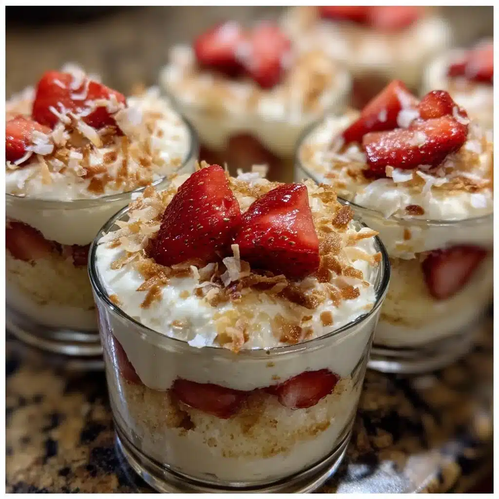 Mother's Day strawberry coconut ricotta trifle cups dessert