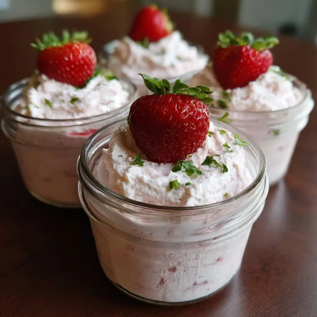 No-Bake Strawberry Ricotta Mousse Jars 4 No-bake strawberry ricotta mousse jars topped with fresh strawberries