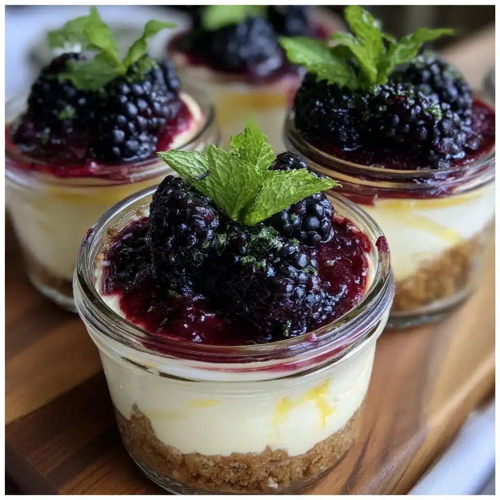 Picnic Blackberry Lemon Ricotta Cheesecake Jars