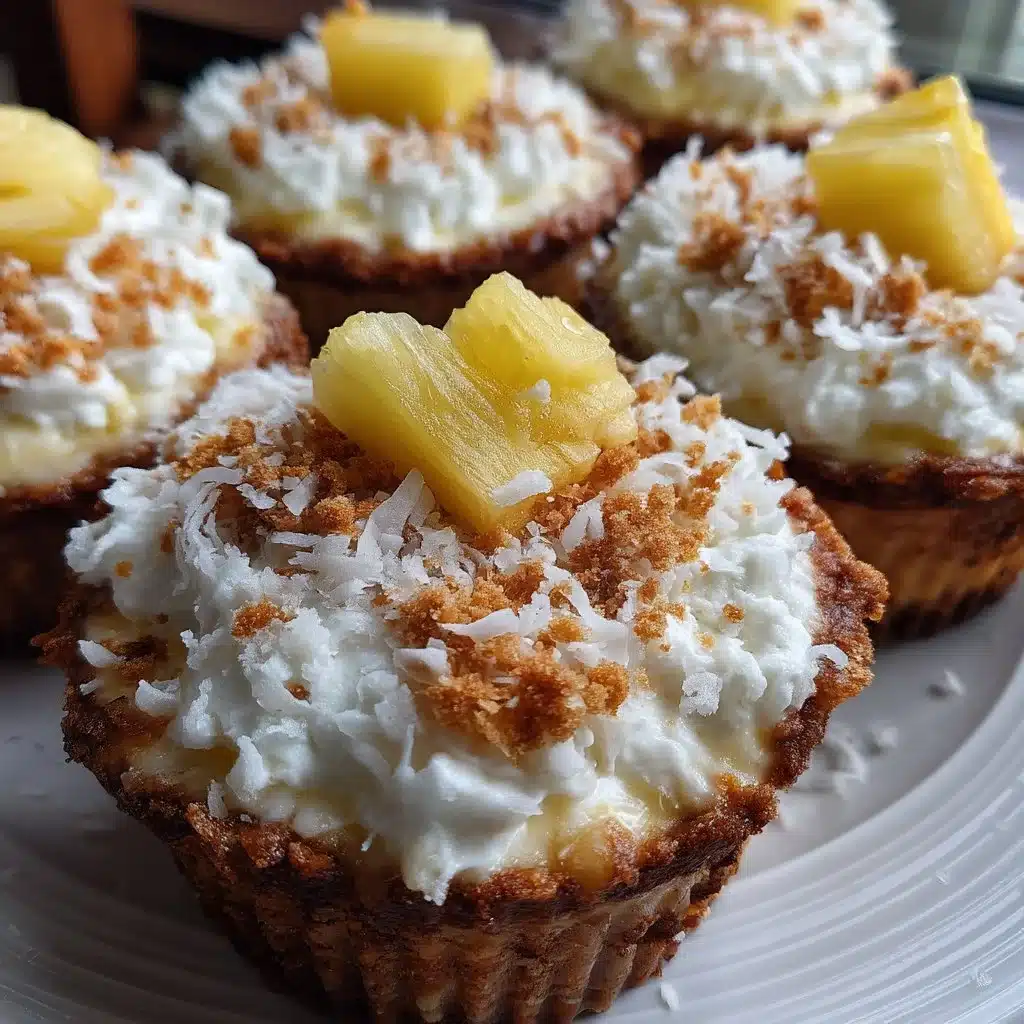 Delicious Picnic Pineapple Coconut Mascarpone Cups garnished with fresh fruit
