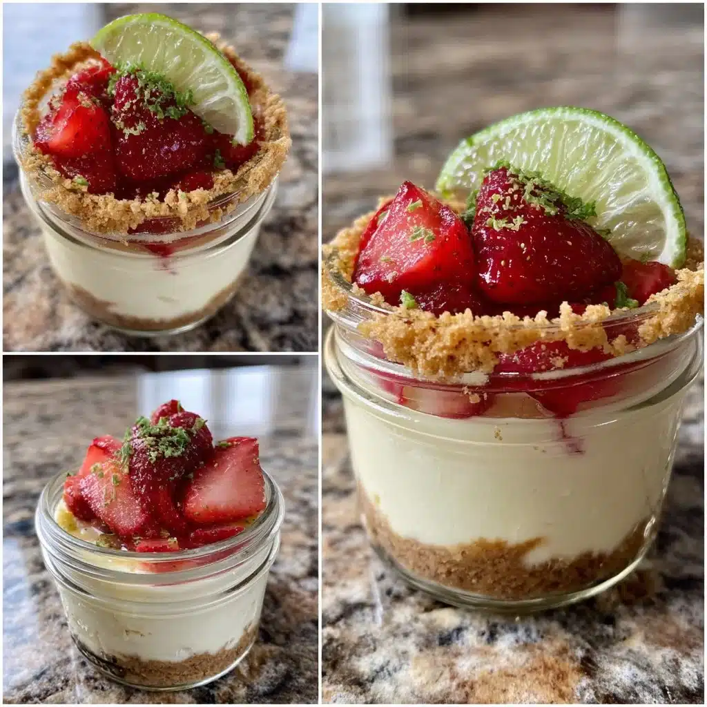 Picnic Strawberry Key Lime Mascarpone Cheesecake Jars