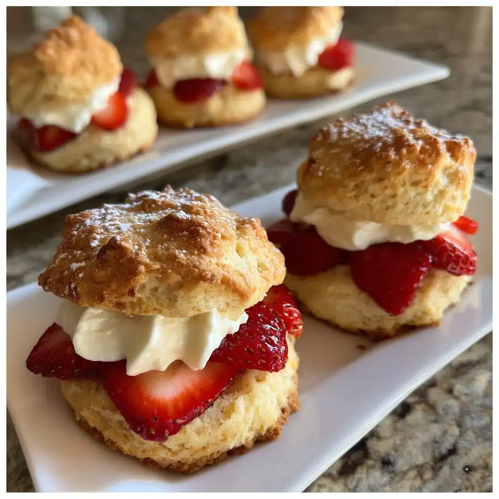 Picnic Strawberry Mascarpone Shortcake Biscuits featuring fresh strawberries
