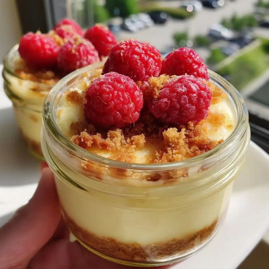 Raspberry Key Lime Ricotta Cheesecake Jars