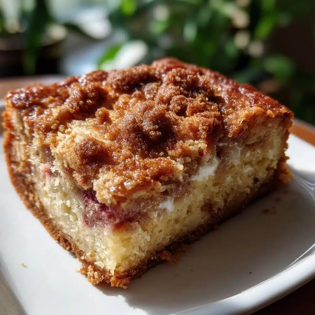 Rhubarb Vanilla Ricotta Snack Cake