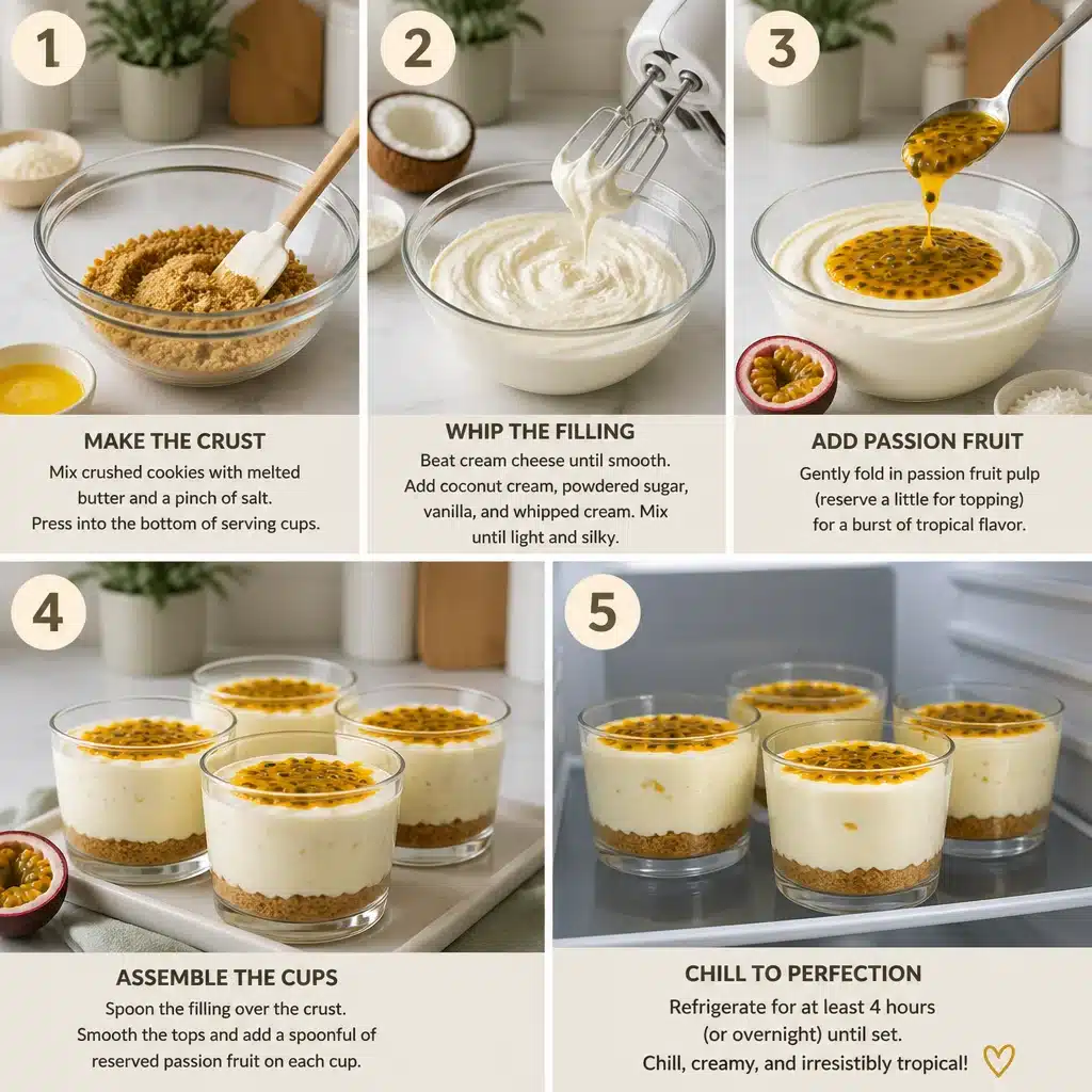 No-Bake Passion Fruit Coconut Dessert Cups (Silky)