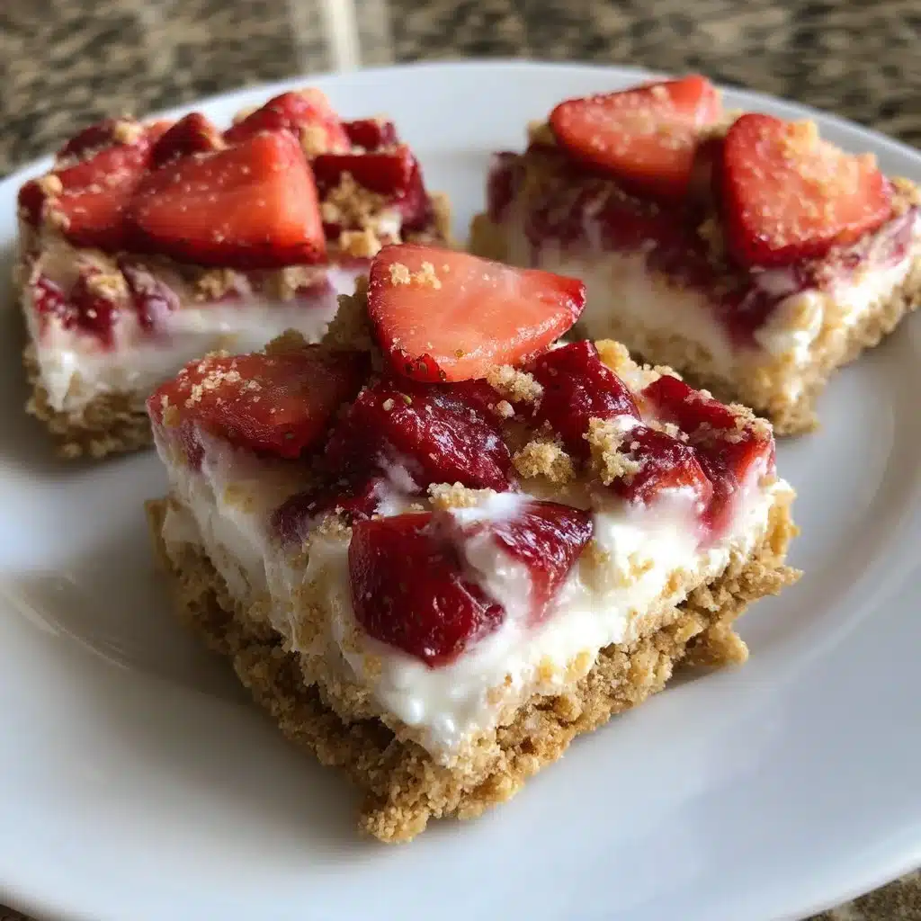 Strawberry Graham Ricotta No-Bake Bars