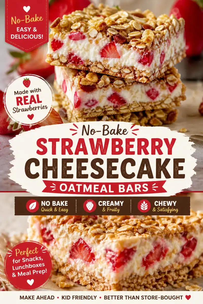 Strawberry Ricotta Granola Bars (Crunchy, Picnic-Ready)