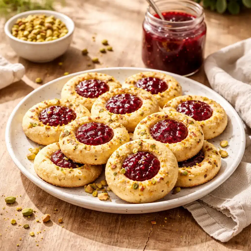 Sweet Raspberry Pistachio Ricotta Thumbprints to Savor