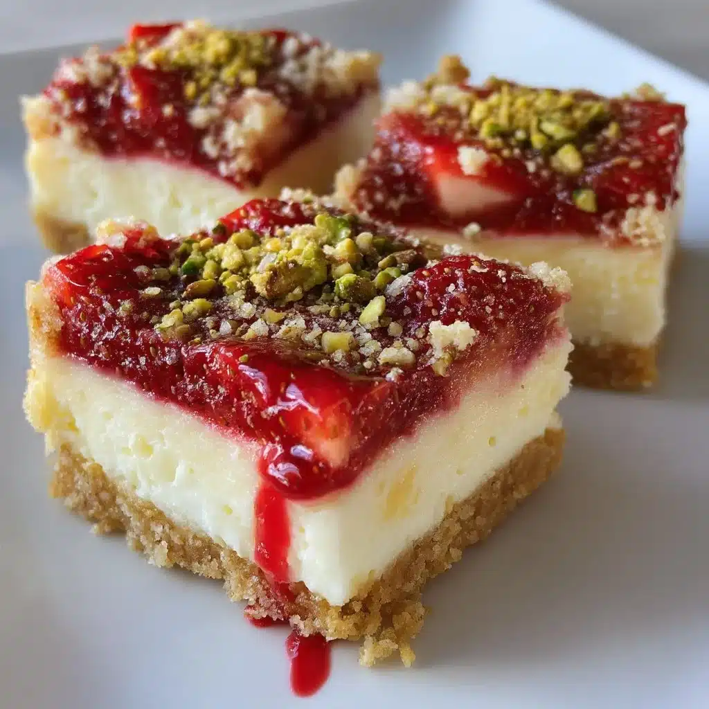 Cozy Creamy Strawberry Pistachio Cheesecake Bars 6 Strawberry Pistachio Cheesecake Bars