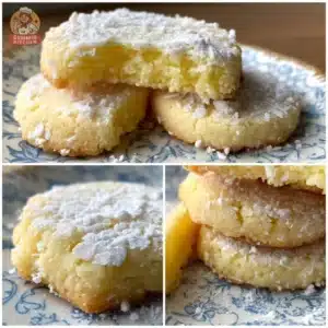 Deliciously baked old-fashioned almond shortbread cookies on a plate