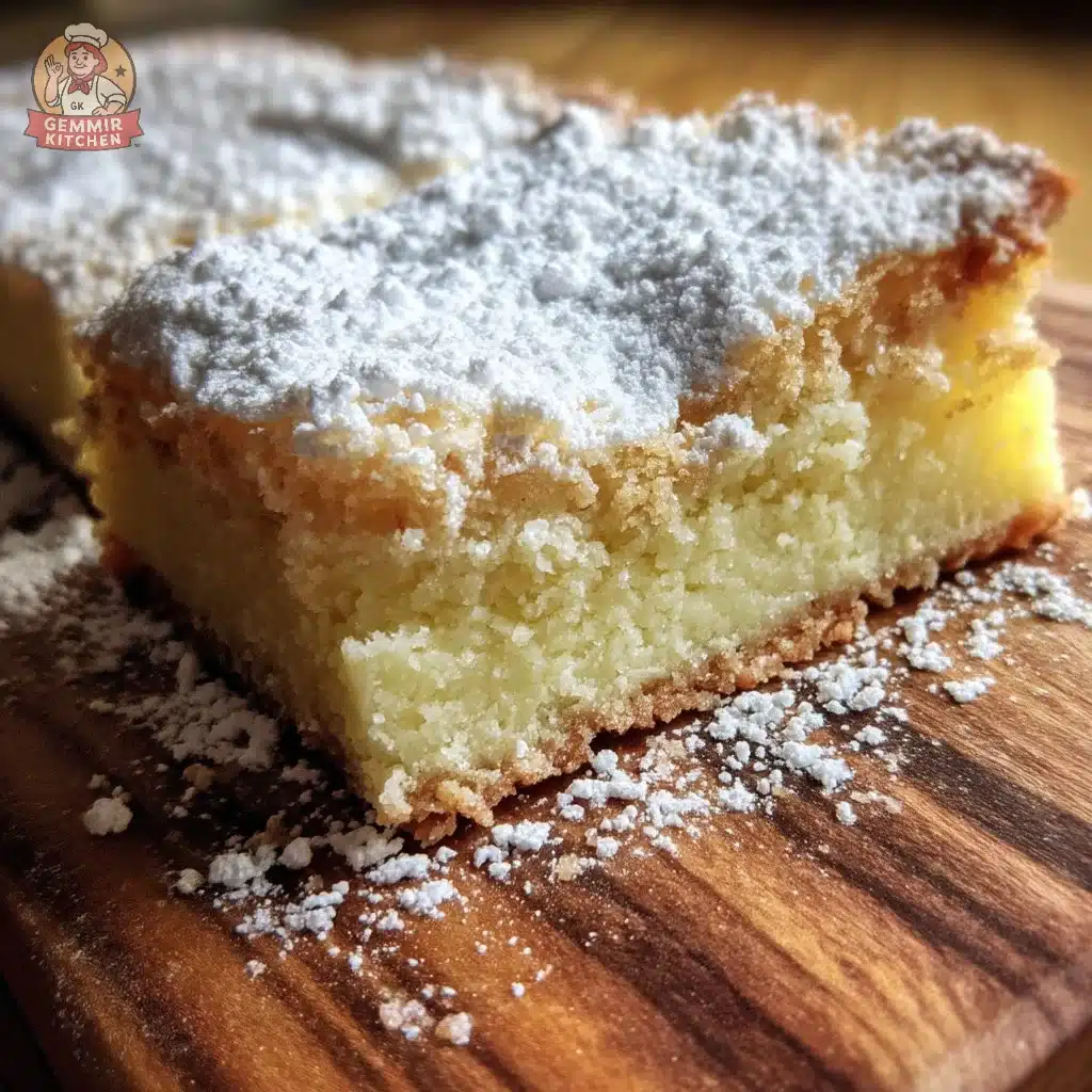 Old-Fashioned Cozy Vanilla Cream Cheese Bars 4 Delicious old-fashioned vanilla cream cheese bars on a rustic wooden table.