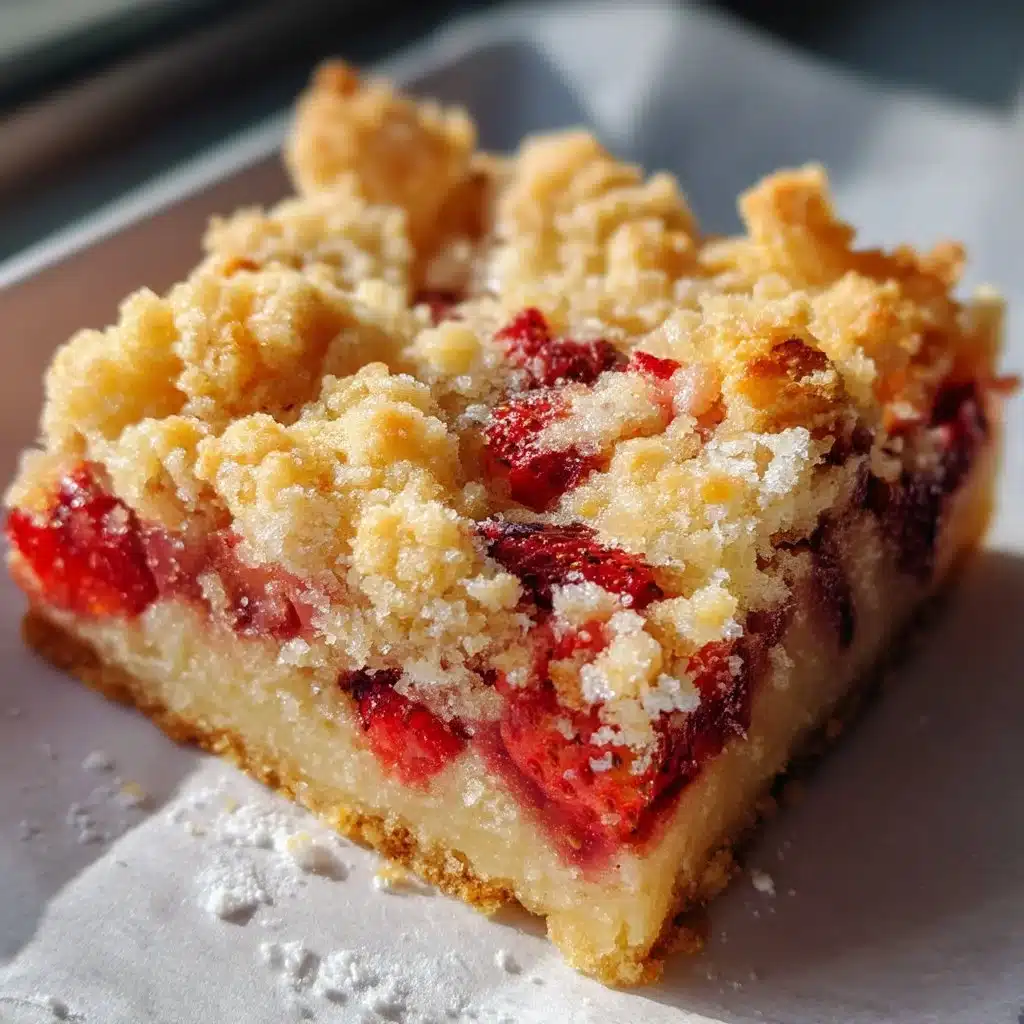 Soft Strawberry Shortbread Bars