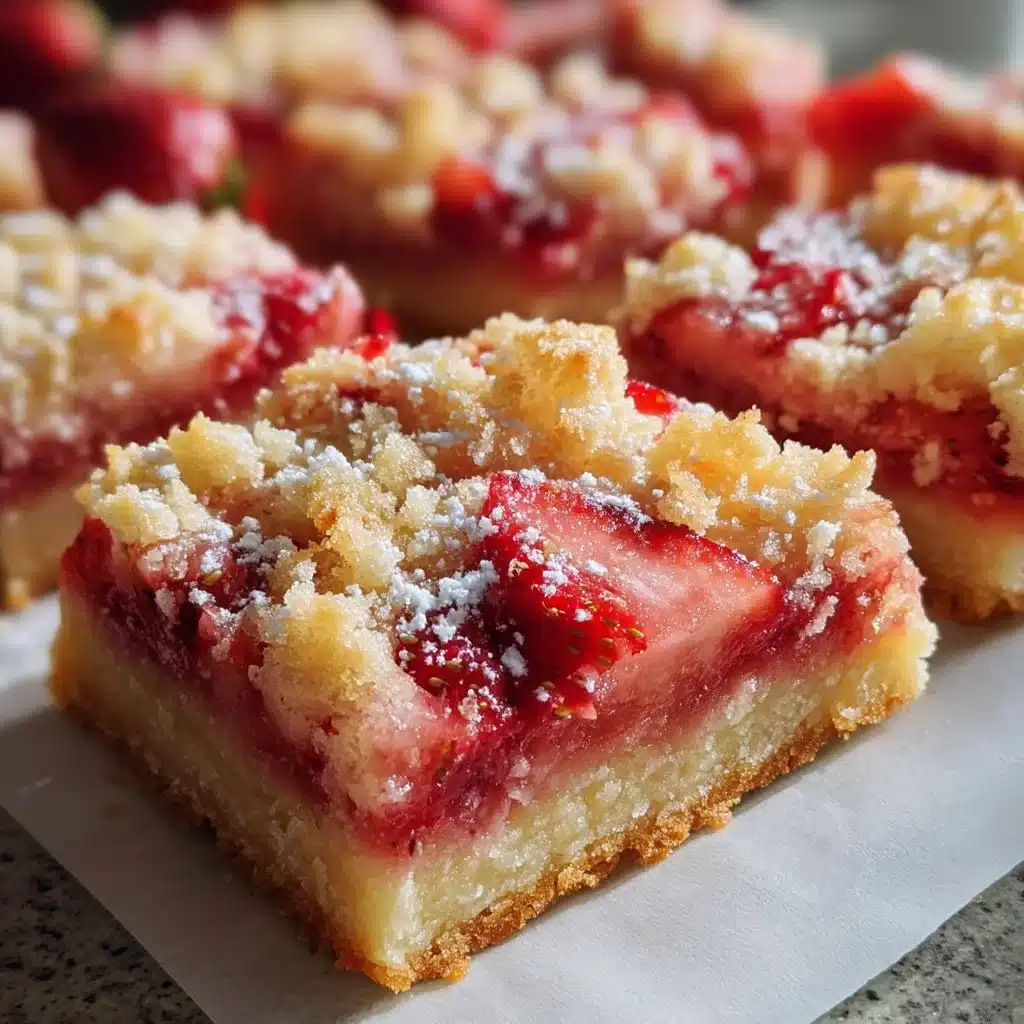 Soft Strawberry Shortbread Bars