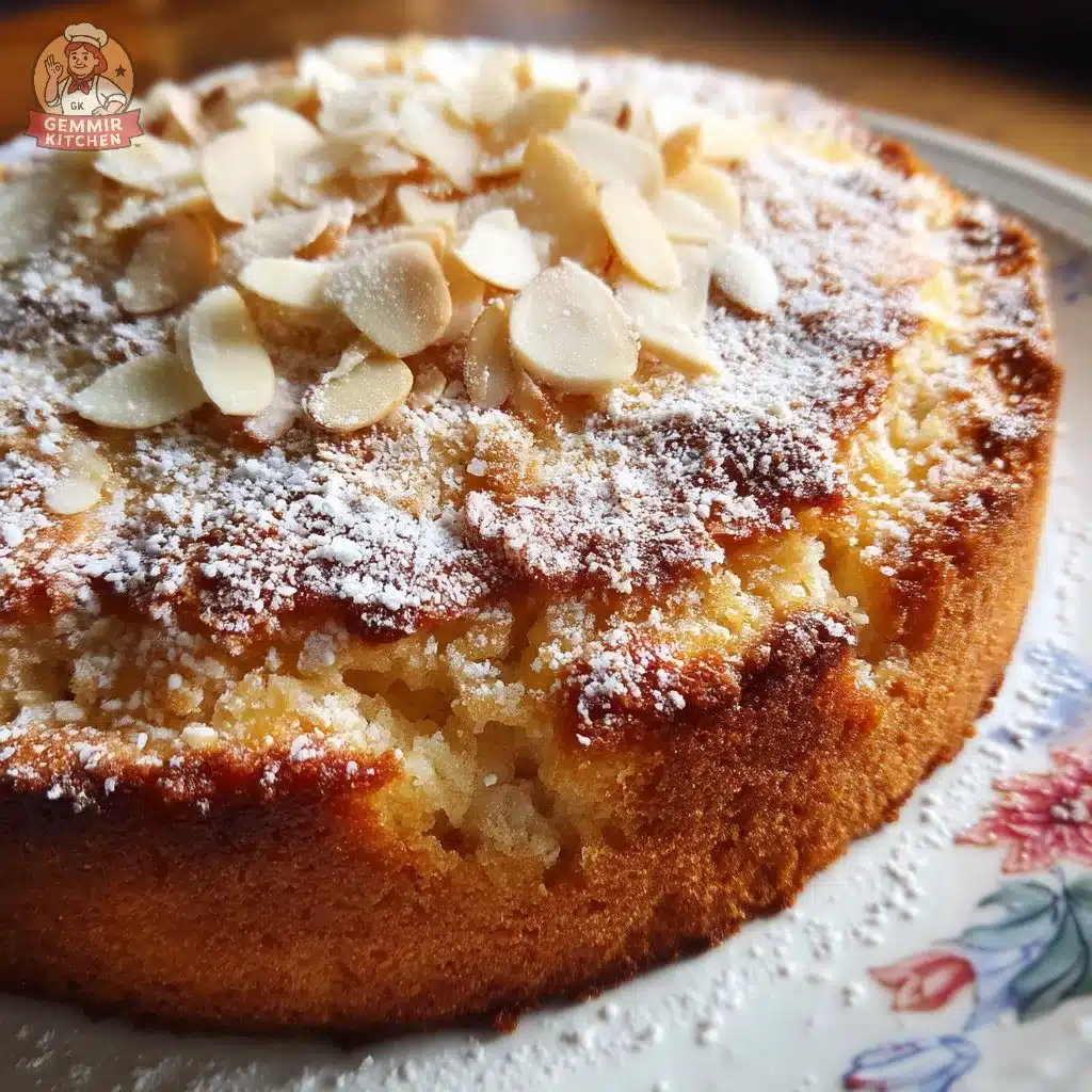 One-Bowl Easy Old-Fashioned Almond Coffee Cake 4 Old-fashioned almond coffee cake in a decorative dish, perfect for any occasion.