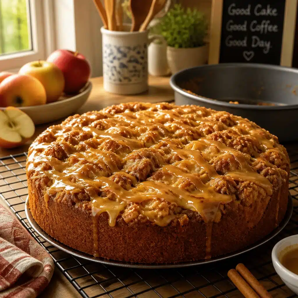 Classic Apple Dapple Coffee Cake with Warm Glaze