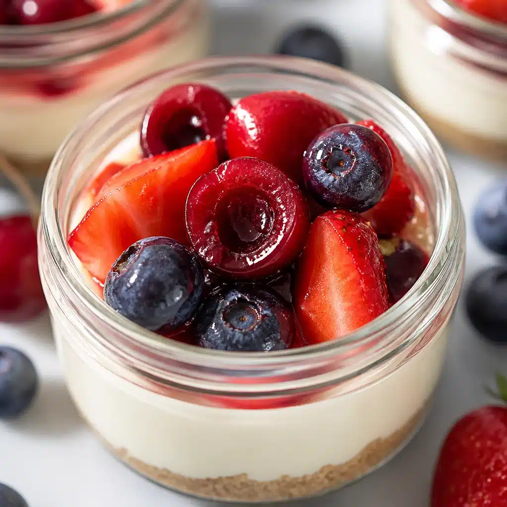 Delicious No-Bake Espresso Cheesecake Jars for Easy Entertaining 6 Delicious no-bake espresso cheesecake jars topped with creamy mascarpone.