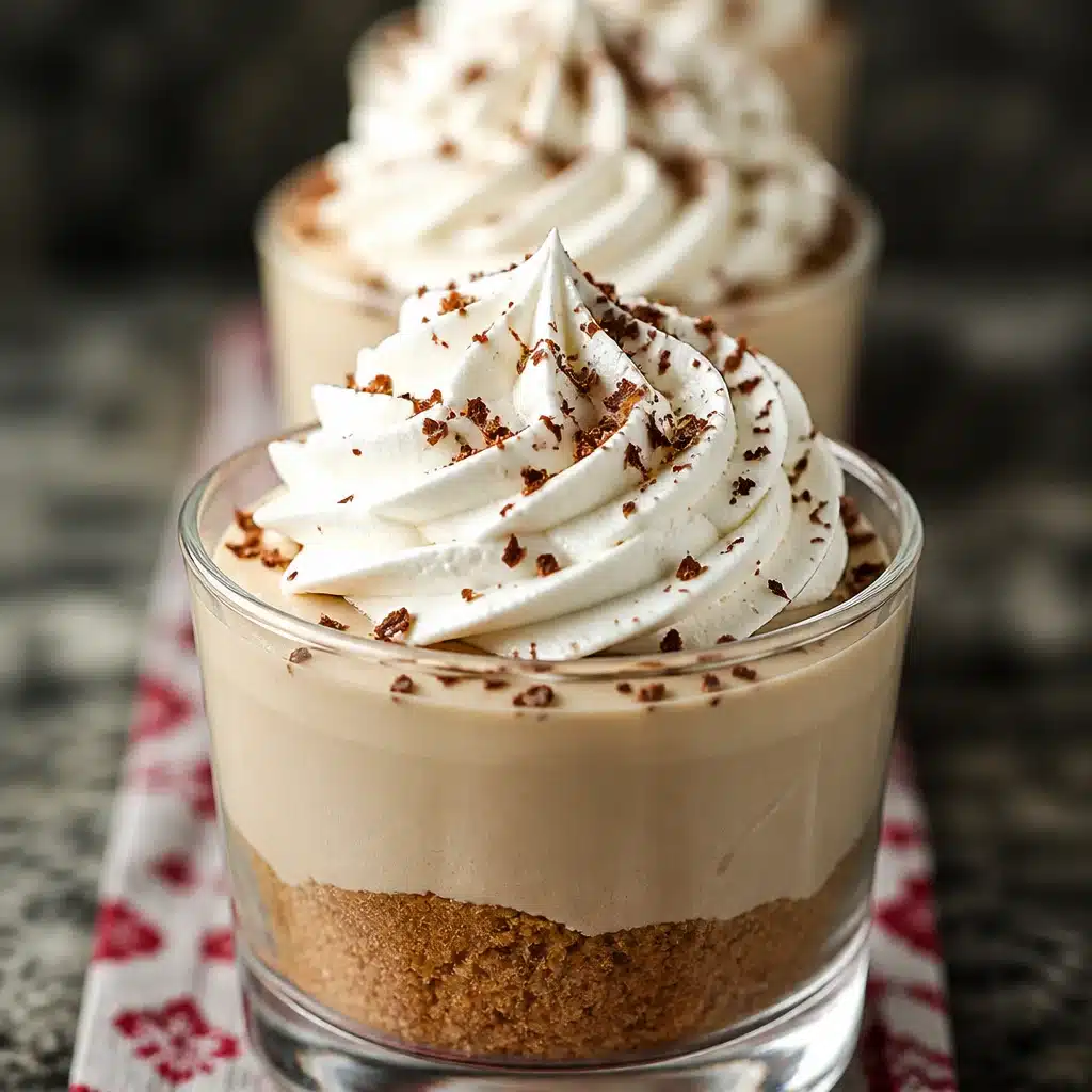 No-Bake Mocha Cheesecake Jars with chocolate crumb crust and creamy filling