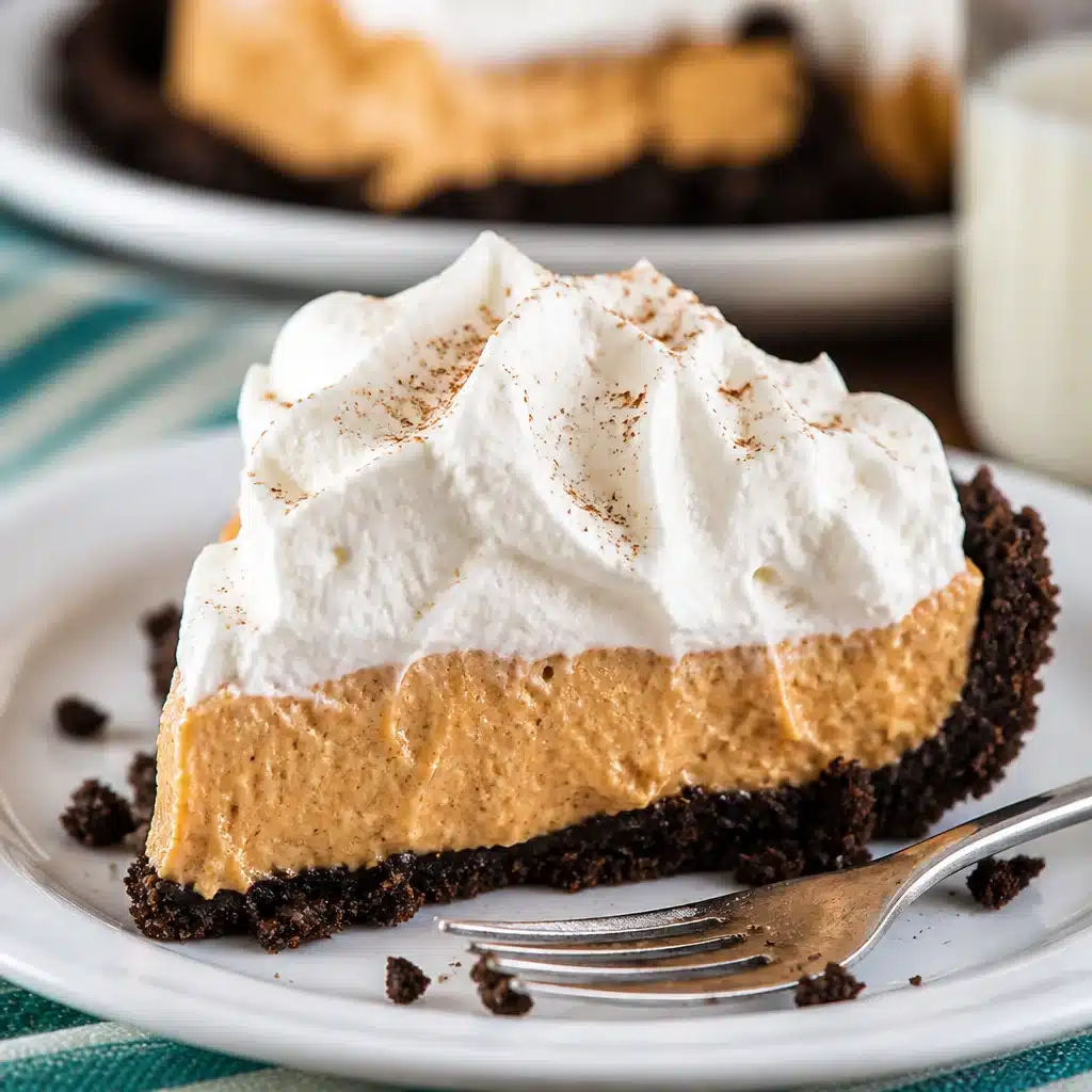 Deliciously Easy No-Bake Old-Fashioned Pumpkin Icebox Pie 6 Old-Fashioned Pumpkin Icebox Pie served with whipped cream, a no-bake dessert perfect for fall.