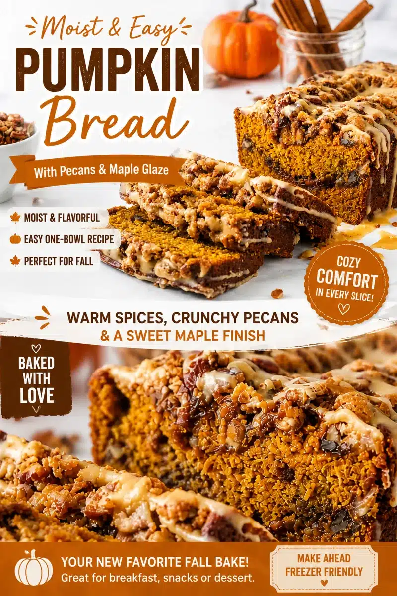 Deliciously Easy Pecan Praline Quick Bread Loaf with Glaze 8 Pecan Praline Quick Bread Loaf with Glaze