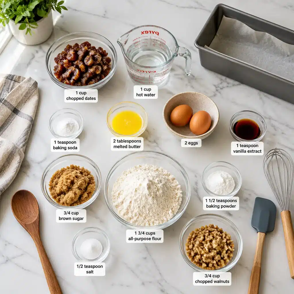 Old-Fashioned Date and Walnut Quick Bread