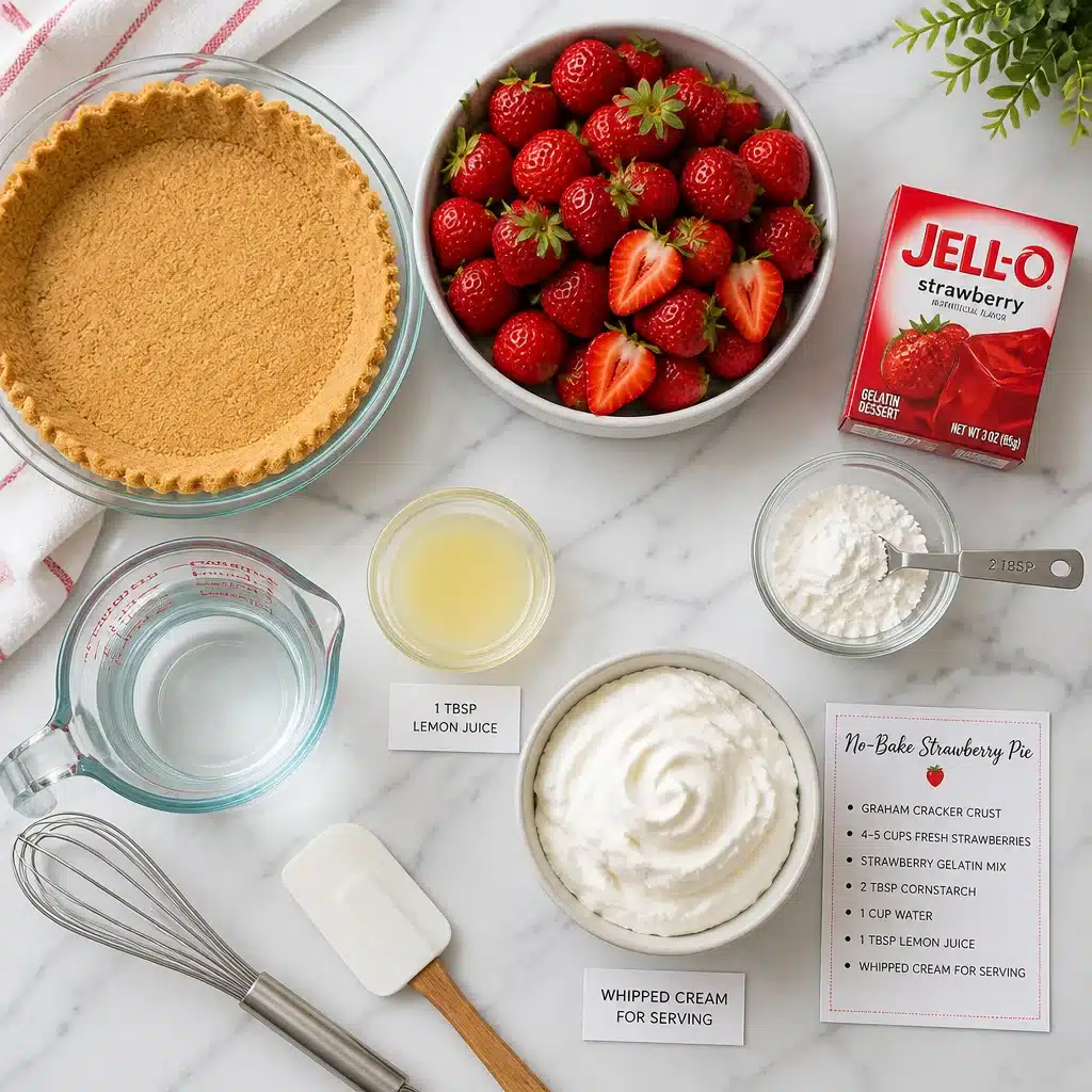 Easy Homemade Strawberry No Bake Pie | A Vintage Classic